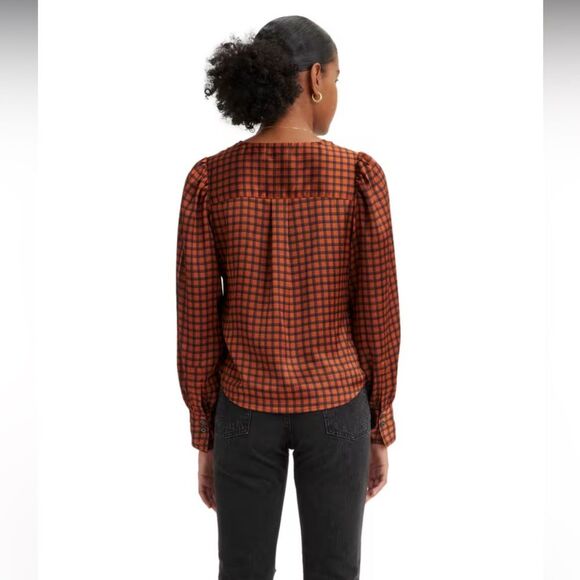 Levi’s Silky Brown Button Down Large - Picture 3 of 10